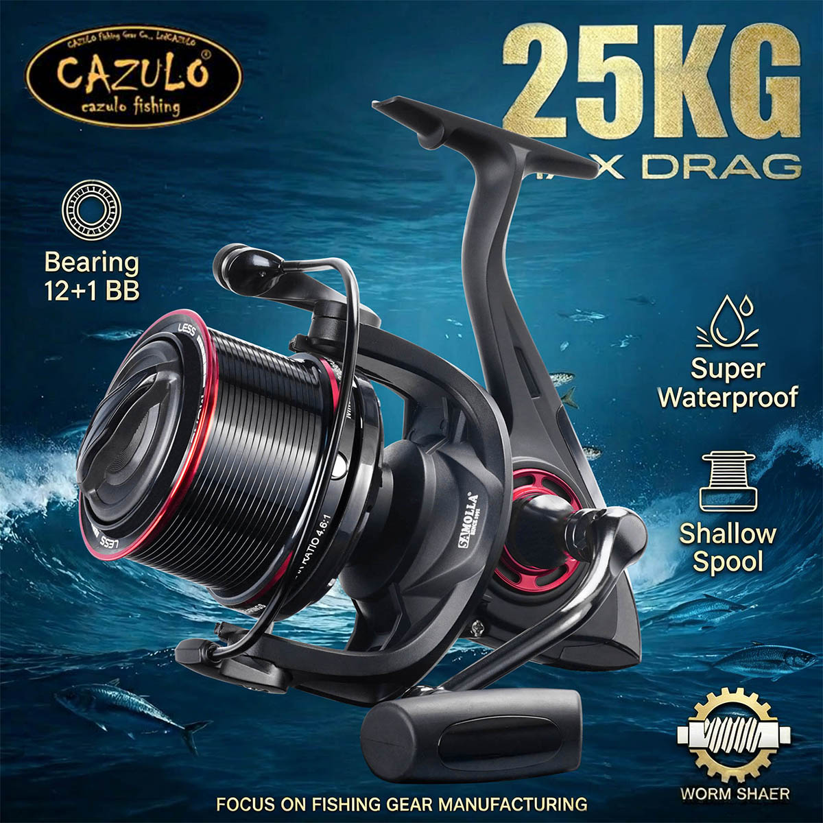 CAZULO Long Cast Spinning Reel - огляд і ціна Daiwa Reel Bg